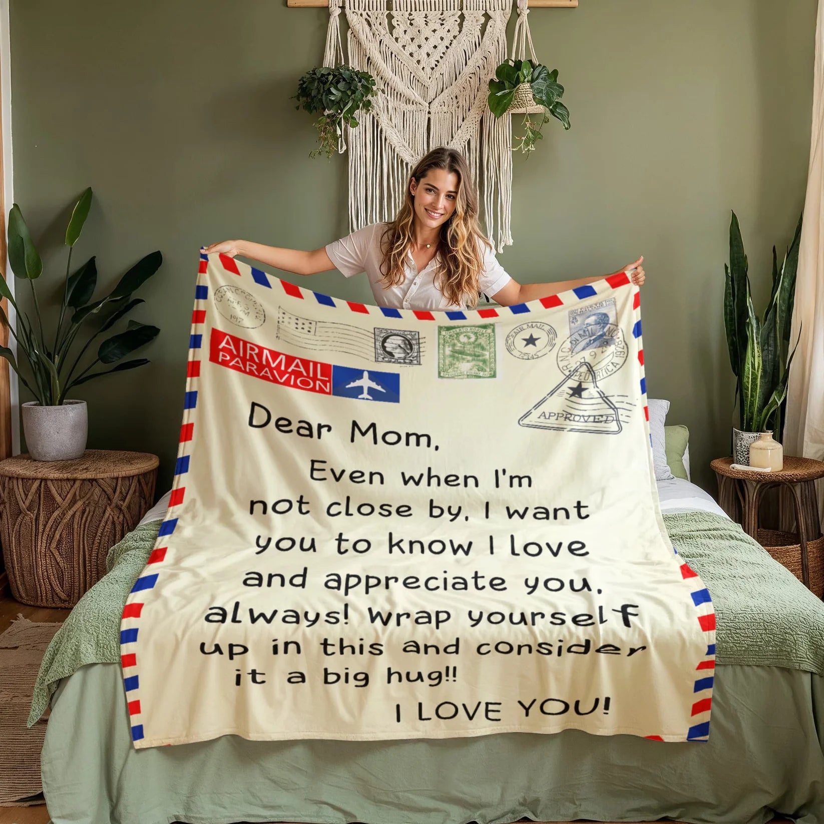 Personalized Mom Blanket – Heartfelt Letter to Mom Woven Throw Gift